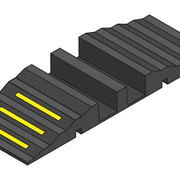 black hose ramp with yellow reflectors