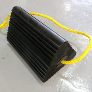 black aircraft wheel chock