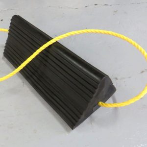 black aircraft wheel chock