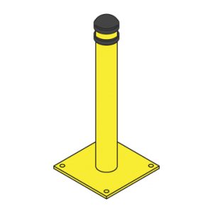 yellow capped bollard