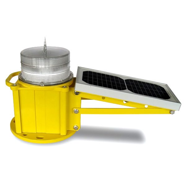yellow solar powered low intensity obstruction lights
