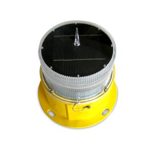 yellow solar powered obstruction light