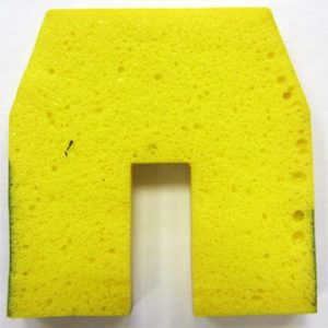 chamfered flotted foam edge