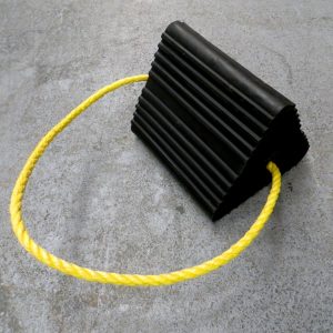 black aircraft wheel chock