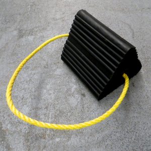 black aircraft wheel chock