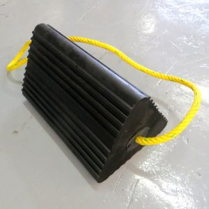 black aircraft wheel chock