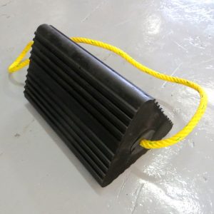 black aircraft wheel chock