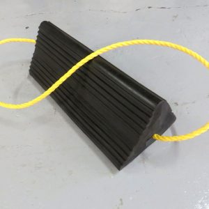 black aircraft wheel chock