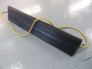 black aircraft wheel chock