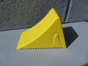 yellow plastic chock