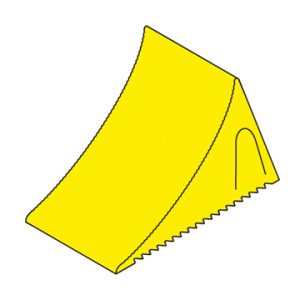 yellow plastic chock