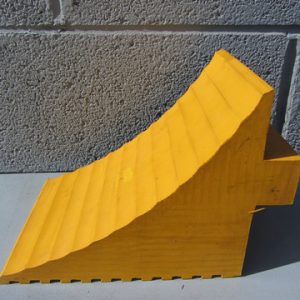 handled yellow chock