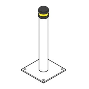 capped galvanised bollard