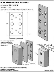 dock bumper/ shim assembly