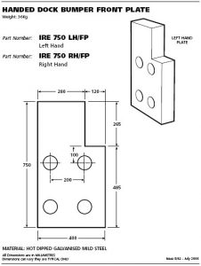 handed dock bumper front plate