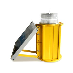 yellow solar powered led medium intensity obstruction light