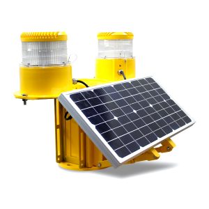 solar powered LED medium intensity double obstrution light