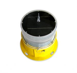 yellow solar powered obstruction light