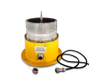 yellow solar powered obstruction light