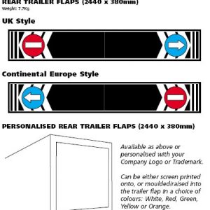 personalised rear trailer flaps for europe and uk
