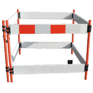 white traffic barrier