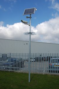 solar powered camera with pole