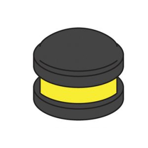 bollard cap with yellow reflector