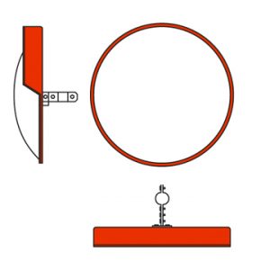 orange circle convex mirror