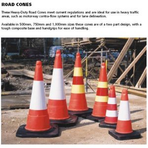 orange heavy duty road cones