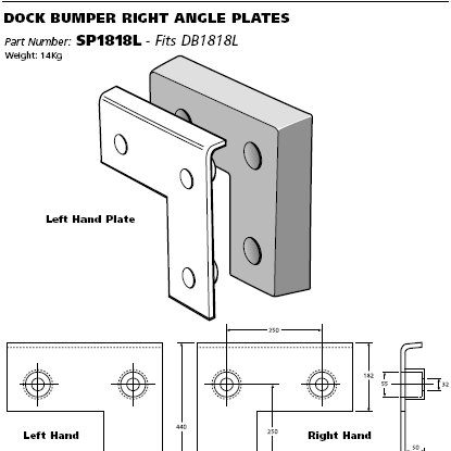 dock bumper right angle plate